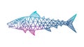 Geometric Fish Skeleton: Low Poly Abstract Aquatic Art Illustration, vector design Generative AI Royalty Free Stock Photo
