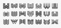 Geometric flat line abstract letter W logo set Royalty Free Stock Photo