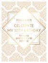 Geometric Floral Gatsby Art Deco Birthday Invitation Design