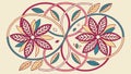 Geometric Floral Pattern with Intertwined Leaves Vector, vector design Generative AI Royalty Free Stock Photo