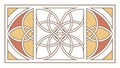 Geometric Floral Rectangular Frame, Ornate Decorative Border, vector design Generative AI Royalty Free Stock Photo
