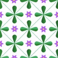 Geometric floral seamless pattern