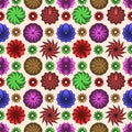 Geometric colorful abstract seamless pattern flower Background