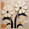 Geometric Flower Paintings On Recycled Plastic: A Fusion Of Colors And Perspectives Royalty Free Stock Photo