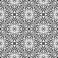 Geometric flower pattern Black n white bold lines floral pattern Texture background in vector Royalty Free Stock Photo