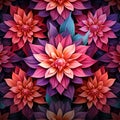 Geometric flowers create a mesmerizing pattern on a line art background