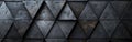 Geometric Fluted Triangles in Anthracite Gray Stone Mosaic Tile Wallpaper Texture - Abstract Dark Black Concrete Cement