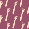 Geometric fork seamless pattern. Cutlery pattern