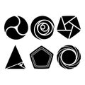 Geometric Forms - Round And Triangular Geometric Shapes Vector Set For Signs and Symbols