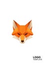 Geometric fox head illustration features sharp, angular shapes in Royalty Free Stock Photo