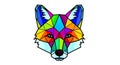 Geometric fox head illustration with vibrant colors in a modern style. Royalty Free Stock Photo