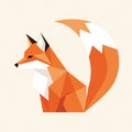 A geometric fox illustration features angular Royalty Free Stock Photo