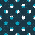 Full Moon/Half Moon geometric vector seamless pattern. Royalty Free Stock Photo