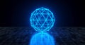 Geometric Futuristic Sci-fi Neon Primitive Low Poly Sphere Light Royalty Free Stock Photo