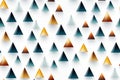 Geometric futuristic seamless pattern with multicolored triangle shapes on white background