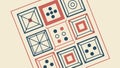 Geometric Game Board Pattern, Playful Design, Dice Dots, vector design Generative AI Royalty Free Stock Photo