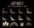 Geometric Gatsby Art Deco Corner and Ornament Set