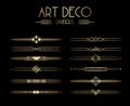 Geometric Gatsby Art Deco Dividers or Decoration Elements Royalty Free Stock Photo