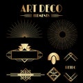 Geometric Gatsby Art Deco Ornaments and Decorative Elements