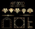 Geometric Gatsby Art Deco Ornaments, Dividers and Frame Elements