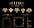 Geometric Gatsby Art Deco Ornaments, Dividers and Frame Elements