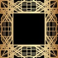 Geometric Gatsby Art Deco Style Border Frame Background Design Royalty Free Stock Photo