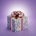 Geometric Gift Box with Bow Royalty Free Stock Photo