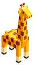 Geometric giraffe. Low poly animal. Isometric icon