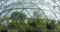 Geometric Glass Dome Greenhouse Showcases Lush Greenery Inside Architecture Royalty Free Stock Photo