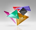 Geometric glass triangles abstract background Royalty Free Stock Photo