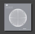 Geometric globe on gray background. Vector illustration Royalty Free Stock Photo