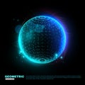 Geometric Glowing Sphere Background poster