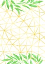 Geometric Gold Background with Greenery