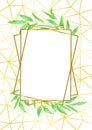 Gold Geometric Frame and Greenery