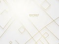 Geometric Gold Lines and Squares on a Clean White Background with Subtle Shadows and Light Reflections Creating a Abstract Pattern Royalty Free Stock Photo