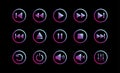 Play button icon. Media player control icon set. Modern design. Vector Royalty Free Stock Photo