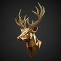 Geometric gold sculpture of a deer\'s Royalty Free Stock Photo