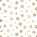 Geometric gold seamless pattern. Abstract golden element. Repeated pattern for design prints. Repeating modern background. Graphic Royalty Free Stock Photo