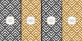 Abstract herringbone patterns set. Modern gold luxury, rhombus stripe, on white background. Vector illustration