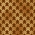 Geometric gold seamless pattern. Repeated golden patterns. Arrow background. Abstract chevron texture. Repeating print with chivro Royalty Free Stock Photo