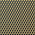 Geometric gold triangles luxury seamless pattern on dark blue background. Gold and blue colors design elements for elegant festive Royalty Free Stock Photo