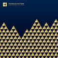 Geometric gold triangles luxury seamless pattern on dark blue background Royalty Free Stock Photo