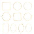 Geometric golden frames set vector Royalty Free Stock Photo