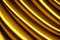 Geometric golden line shapes black luxury background. Modern glow gold wavy lines layout design, generative ai Royalty Free Stock Photo