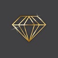 Geometric golden lined diamond