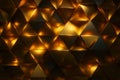 Geometric golden pyramid pattern with reflective surfaces creating a luxurious ambiance Royalty Free Stock Photo
