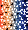 Geometric gradient seamless pattern with triangles