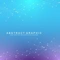 Geometric graphic background artificial intelligence. Turbulence flow trail. Futuristic science and technology Royalty Free Stock Photo