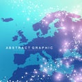 Geometric graphic background communication with Europe Map. Big data complex with compounds. Perspective backdrop Royalty Free Stock Photo