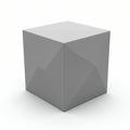 Geometric Gray Cube with Unique Facets Creates Modern Art Design